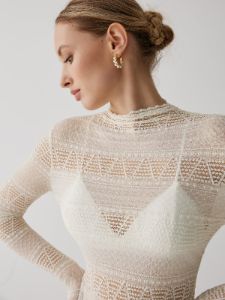 Sheer Lace Lettuce Trim Top sold by COMMENSE