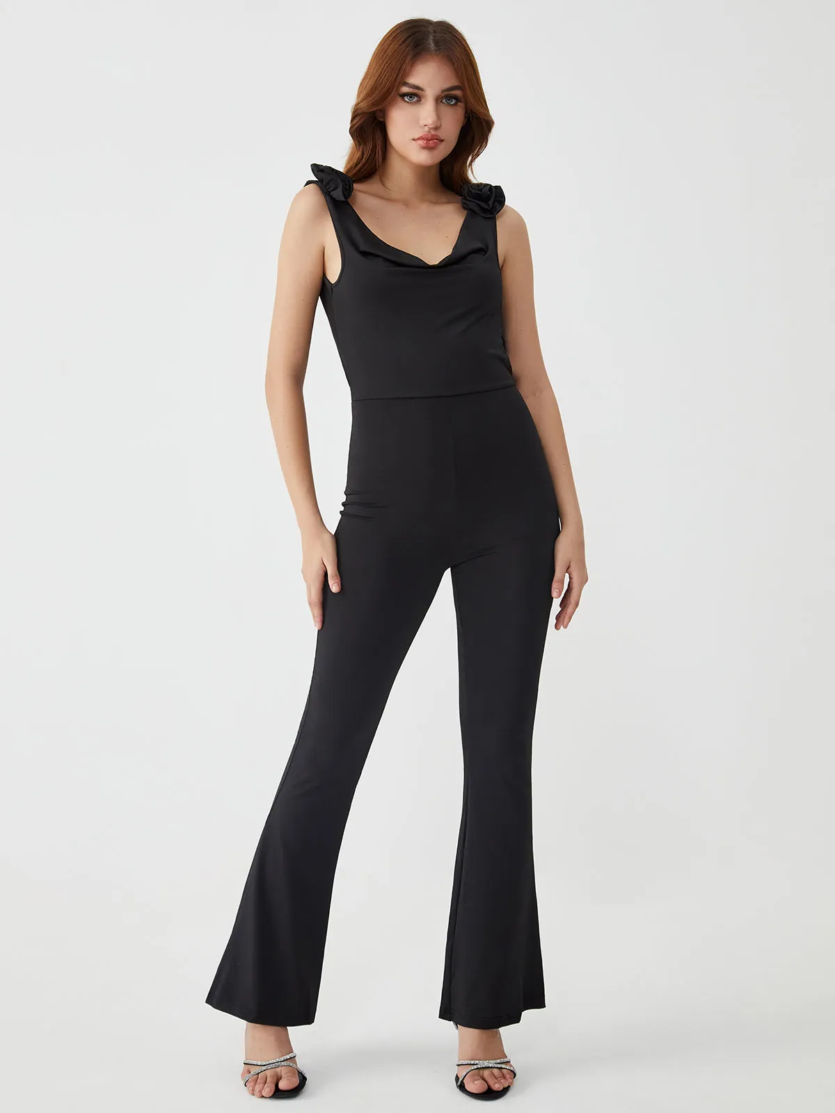 Floral Decoration Backless Jumpsuit sold by COMMENSE product image thumbnail 2