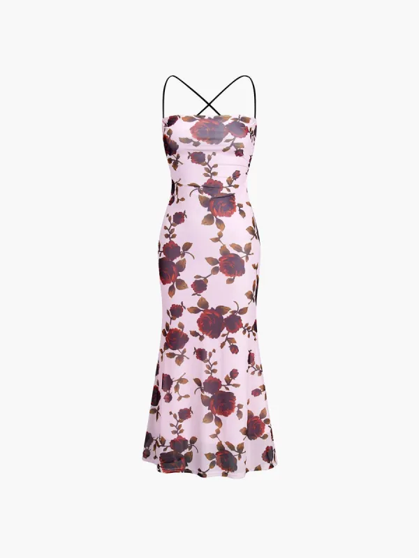 Floral Tied Midi Dress sold by COMMENSE