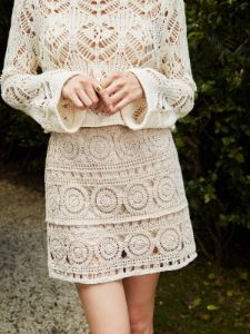 Crochet Ripple Mini Skirt sold by COMMENSE
