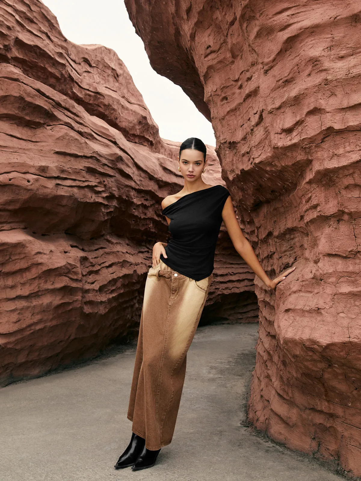 Asymmetric Knotted One-Shoulder Top sold by COMMENSE product image thumbnail 3