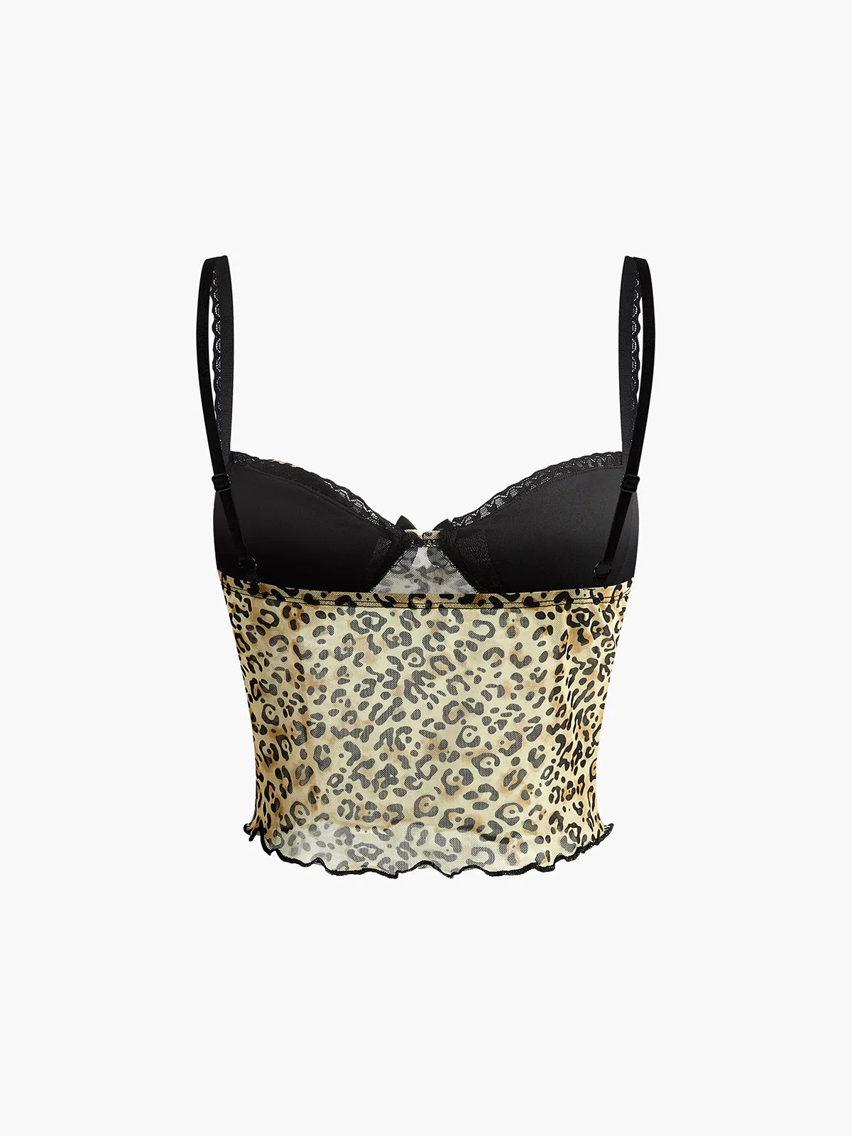 Leopard Printed Lettuce Trim Cami Top sold by COMMENSE product image thumbnail 2