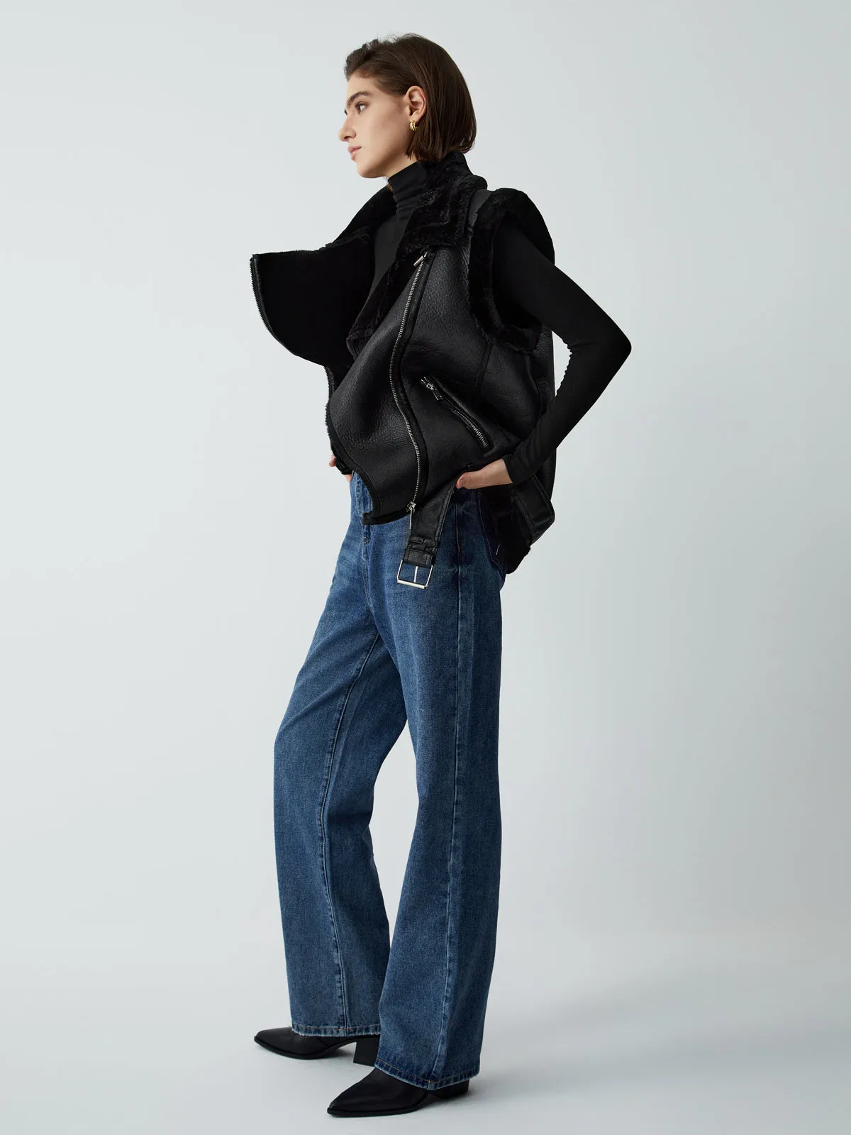 Faux Fur Leather Vest sold by COMMENSE product image thumbnail 3