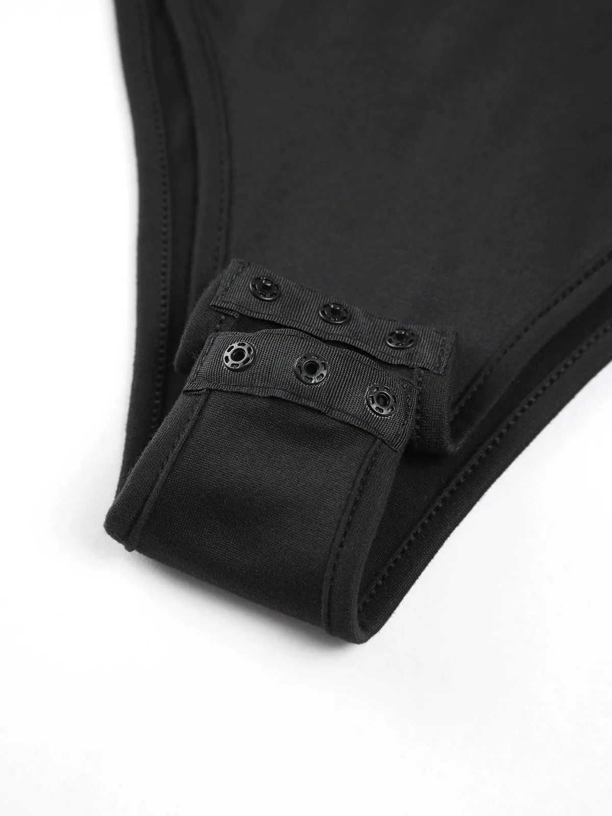 Patchwork Heart-Shaped Collar Long Sleeve Bodysuit sold by COMMENSE product image thumbnail 3