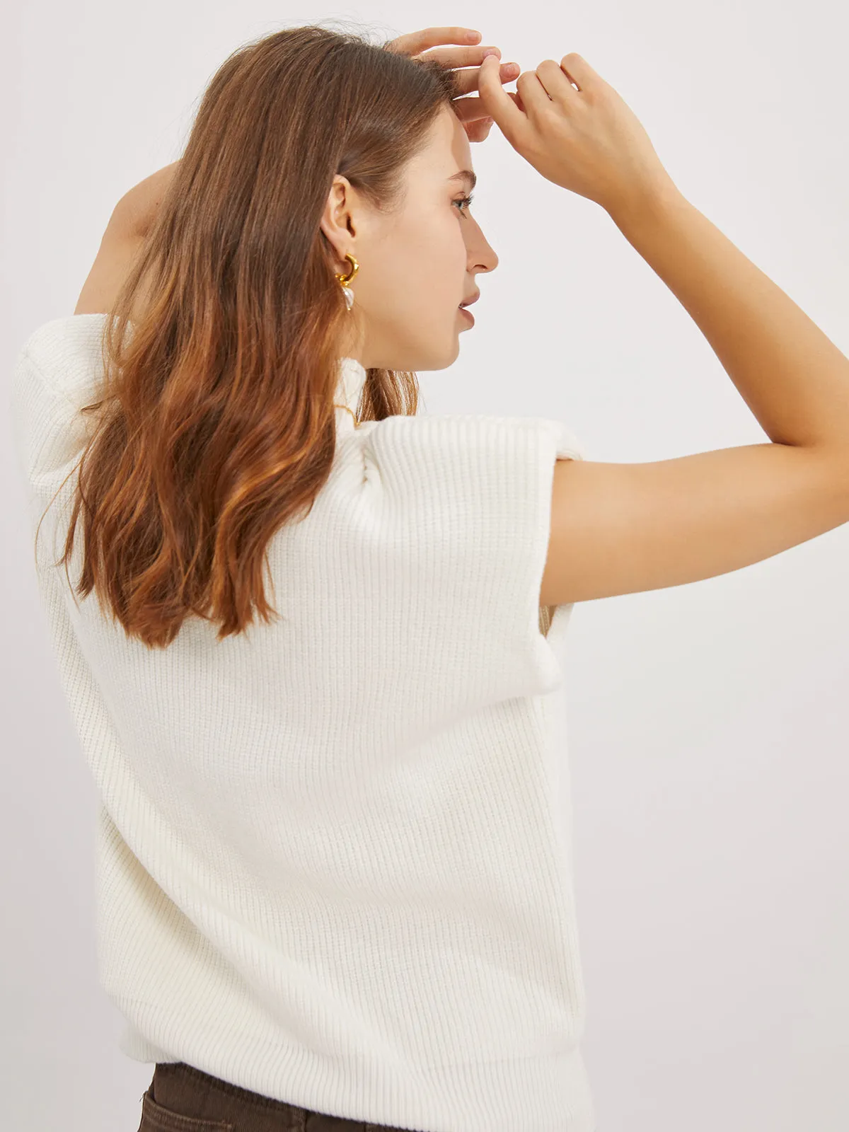 Snowflake Mock Neck Sweater Vest sold by COMMENSE product image thumbnail 4