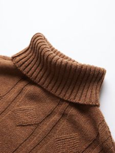 Fall Leaves Dream Cable Knit Mock Neck Sweater sold by COMMENSE