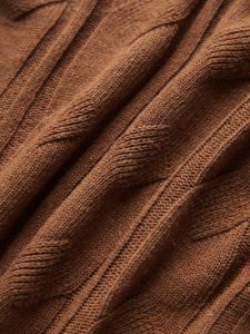 Fall Leaves Dream Cable Knit Mock Neck Sweater sold by COMMENSE