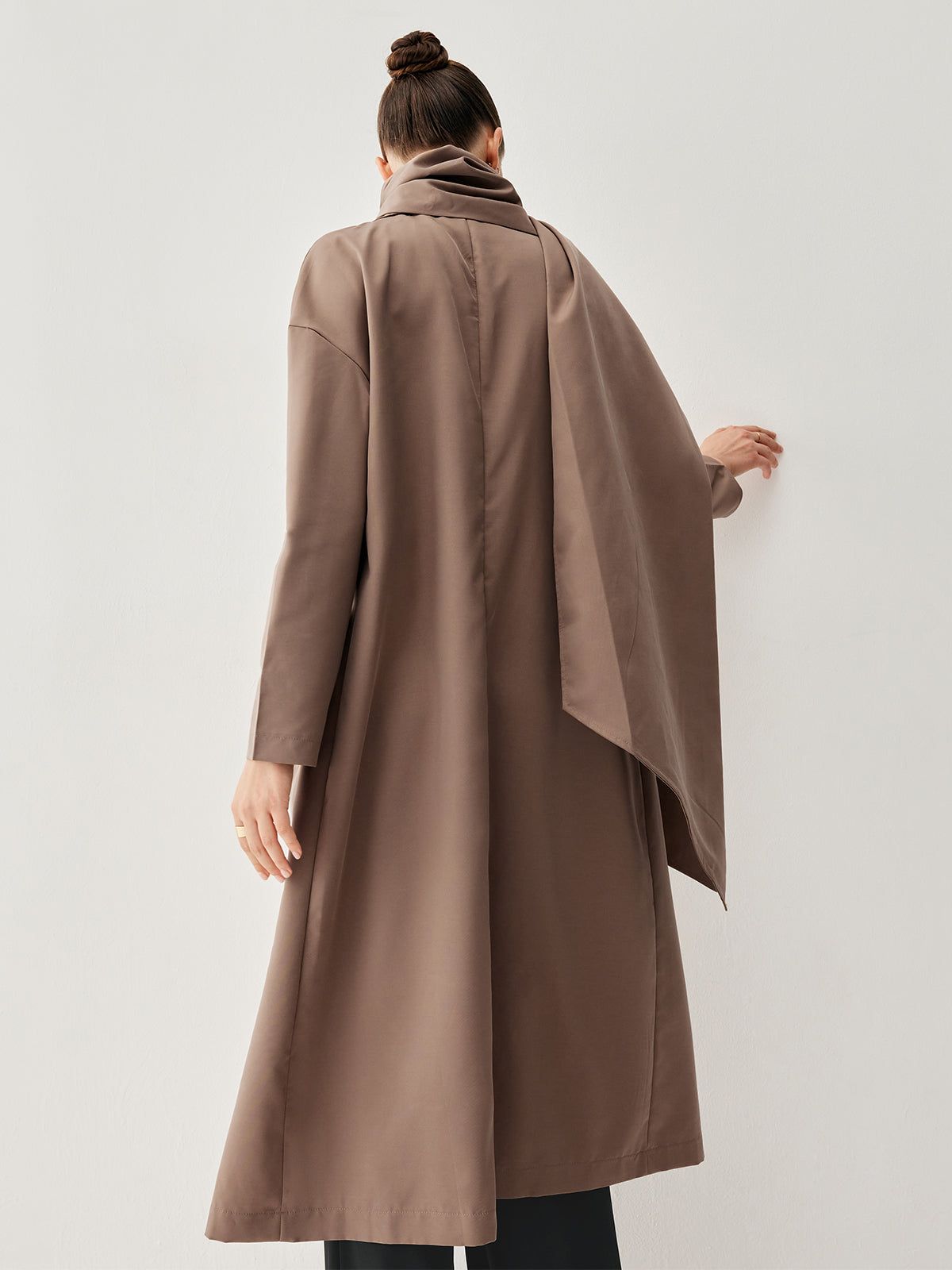 Double Breasted Trench Coat With Matching Scarf sold by COMMENSE product image thumbnail 4