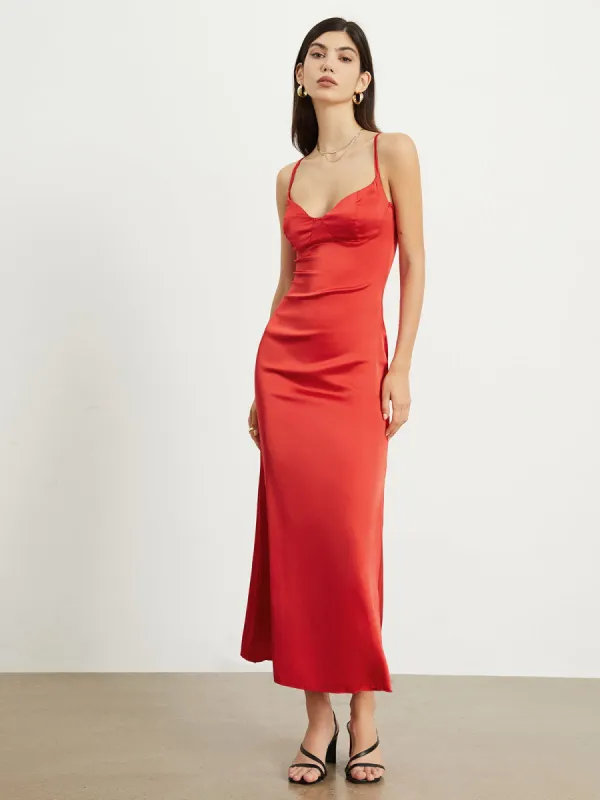 Satin Prom Long Dress sold by COMMENSE