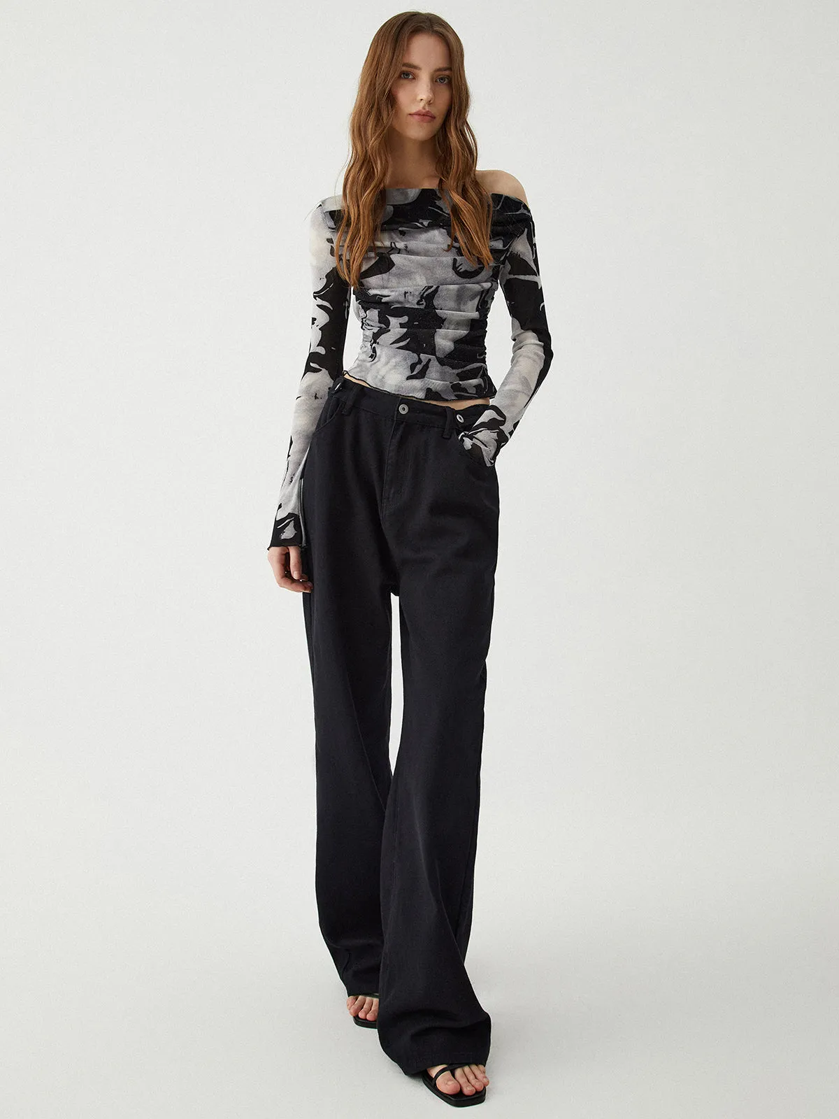 Ink Printed One-Shoulder Top sold by COMMENSE product image thumbnail 3