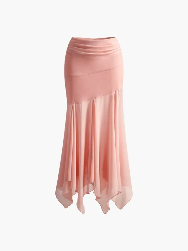 Paneled Pleated Maxi Skirt sold by COMMENSE