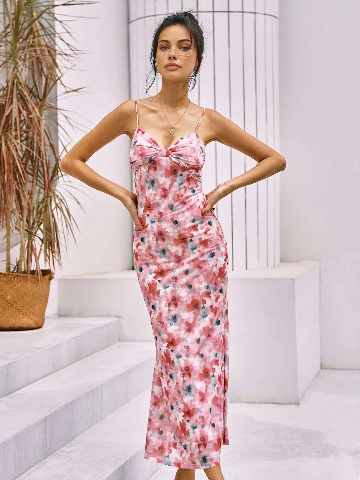 Romantic Floral Print Cami Long Dress sold by COMMENSE product image thumbnail 2