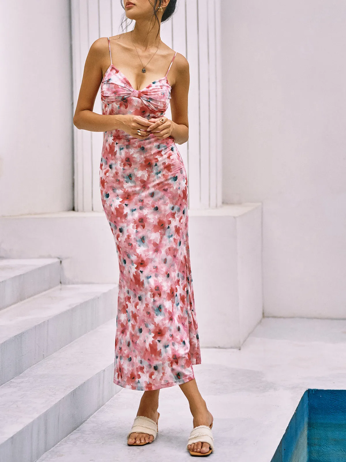 Romantic Floral Print Cami Long Dress sold by COMMENSE product image thumbnail 3