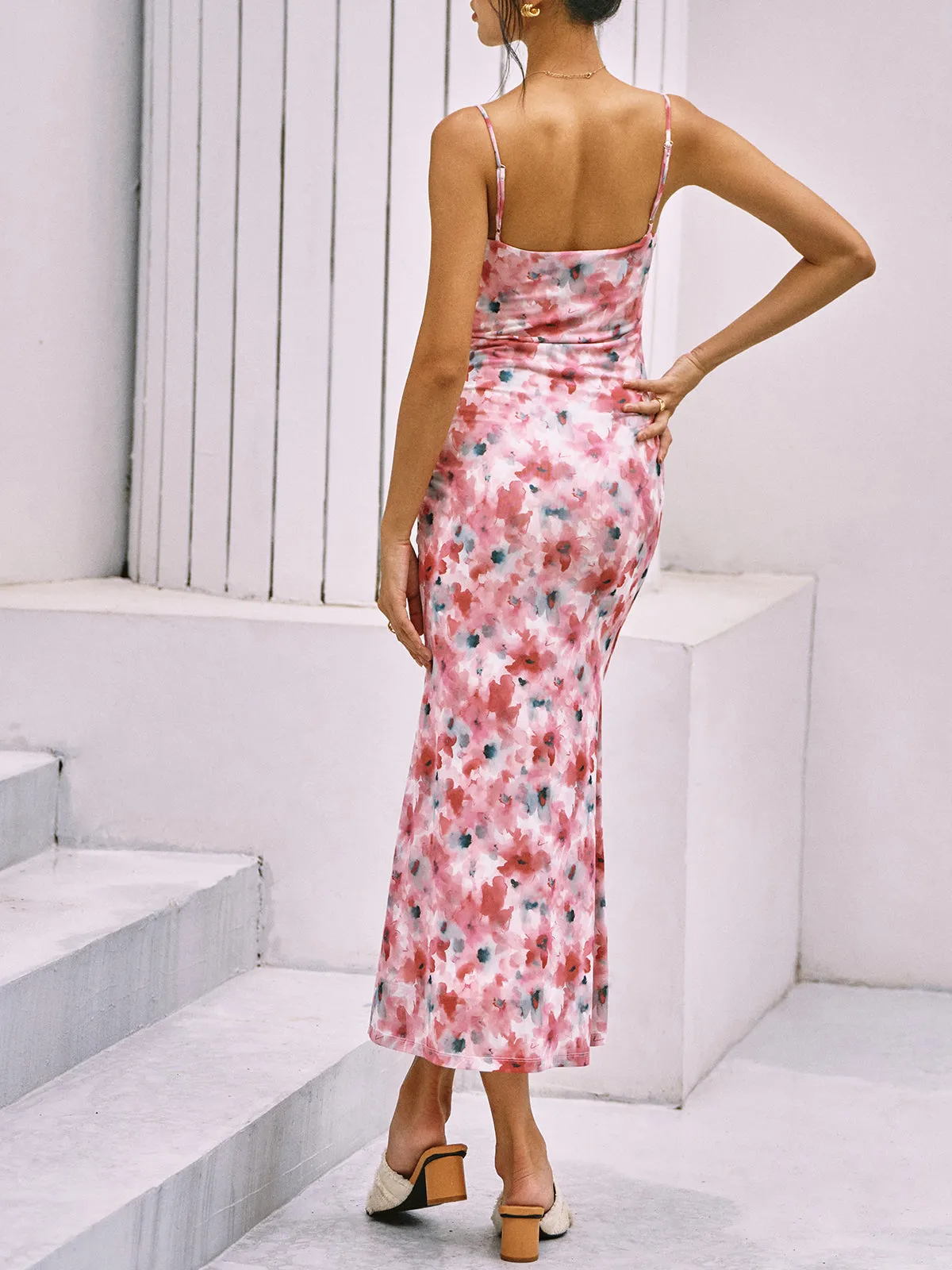 Romantic Floral Print Cami Long Dress sold by COMMENSE product image thumbnail 4