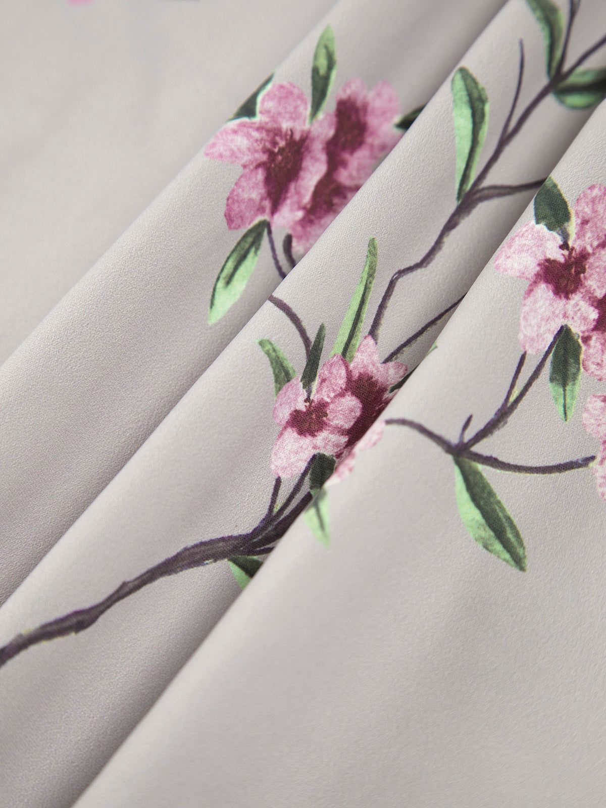 Floral Ruched Satin Tube Long Dress sold by COMMENSE product image thumbnail 3