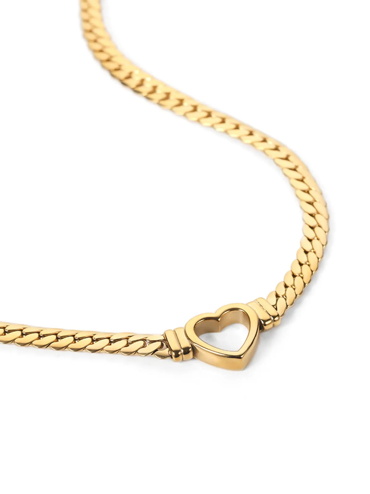 Layered Heart Chain Necklace sold by COMMENSE product image thumbnail 3