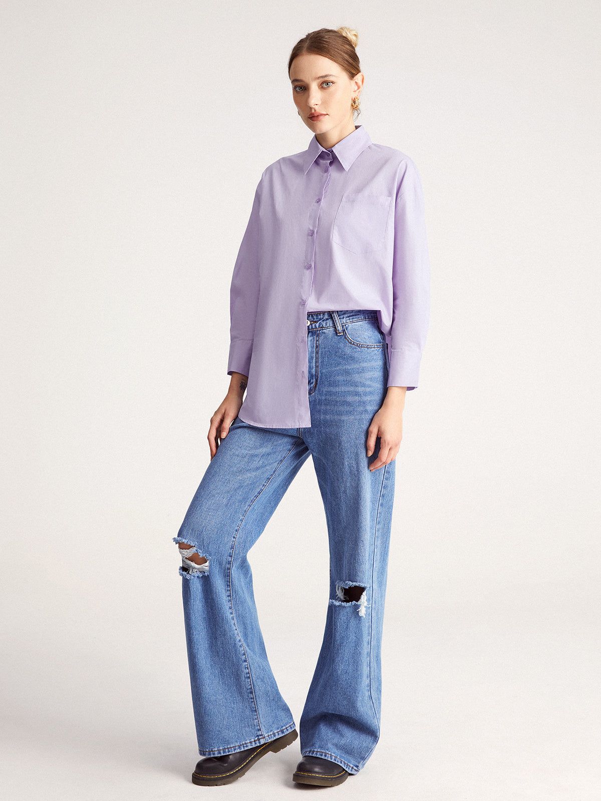 Lavender Clouds Shirt sold by COMMENSE product image thumbnail 3