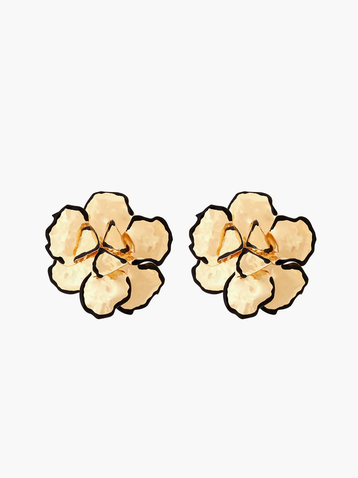 Contrast Trim Floral Earrings sold by COMMENSE