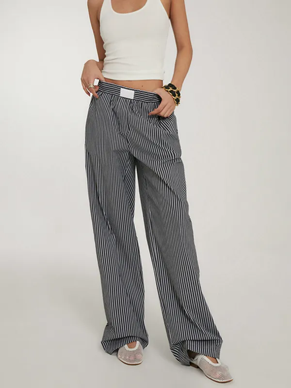 Casual Striped Wide Leg Pants sold by COMMENSE