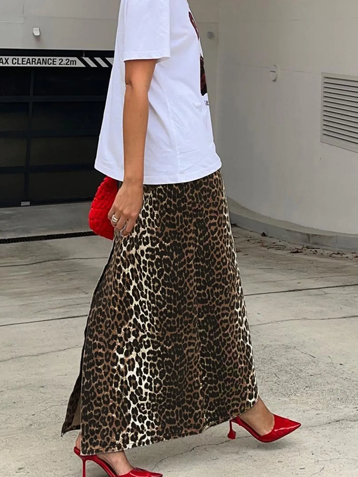 Cotton Leopard Print Split Midi Dress sold by COMMENSE product image thumbnail 3