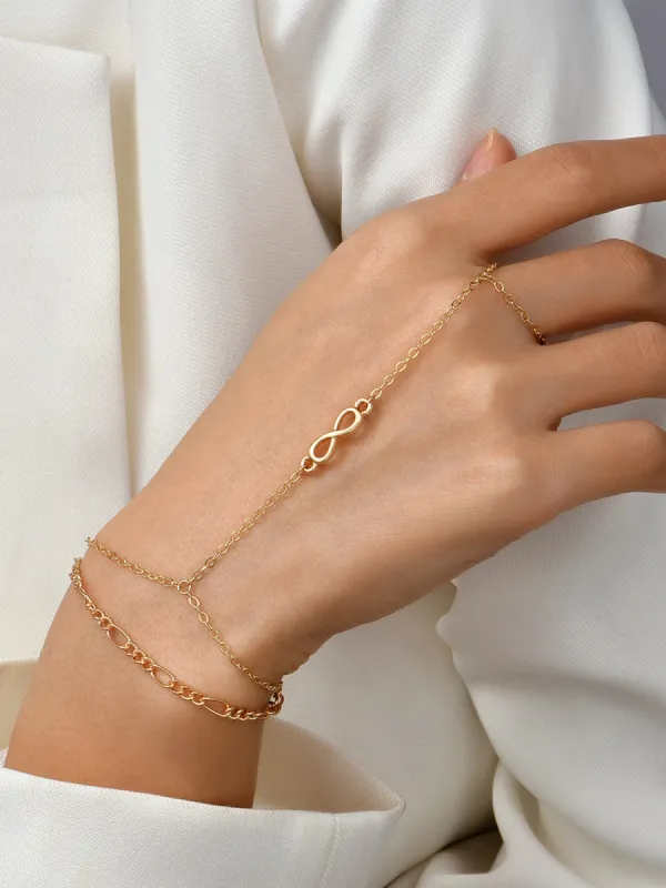 Golden Finger Ring Bracelet sold by COMMENSE