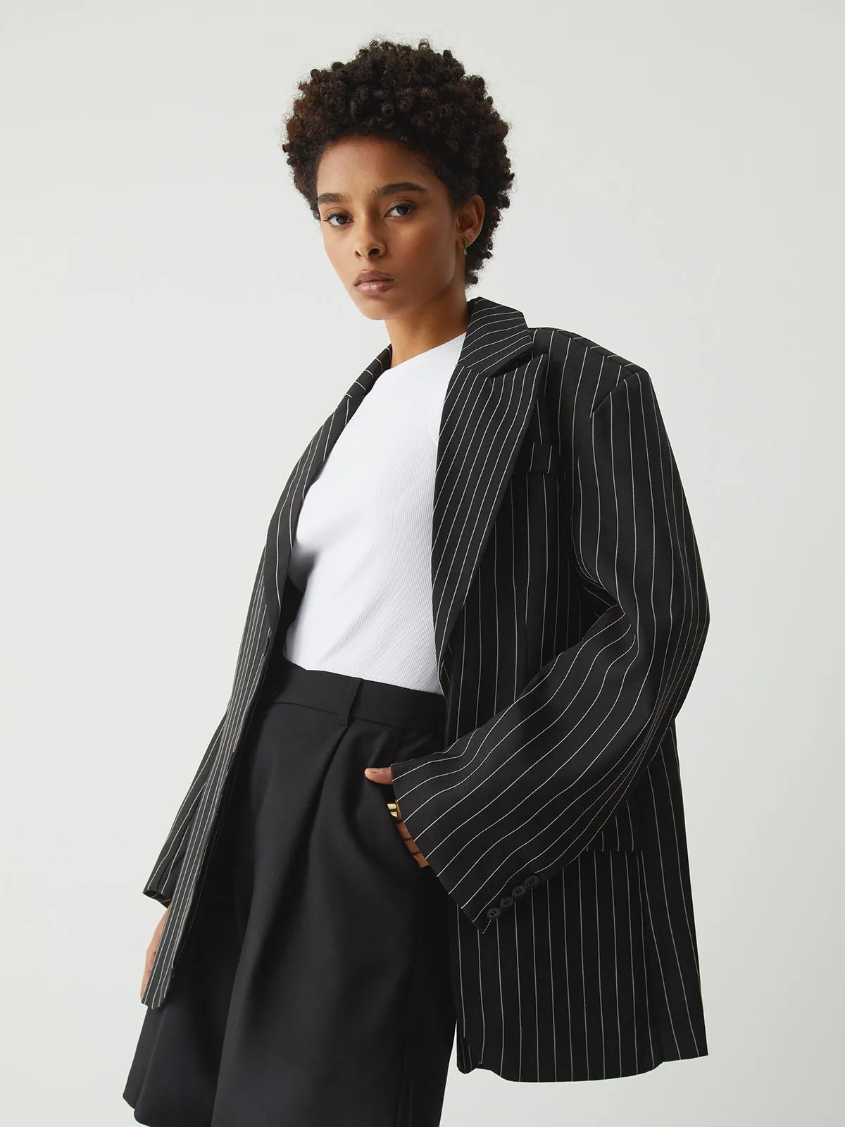 Essential Pinstripe Blazer sold by COMMENSE product image thumbnail 4