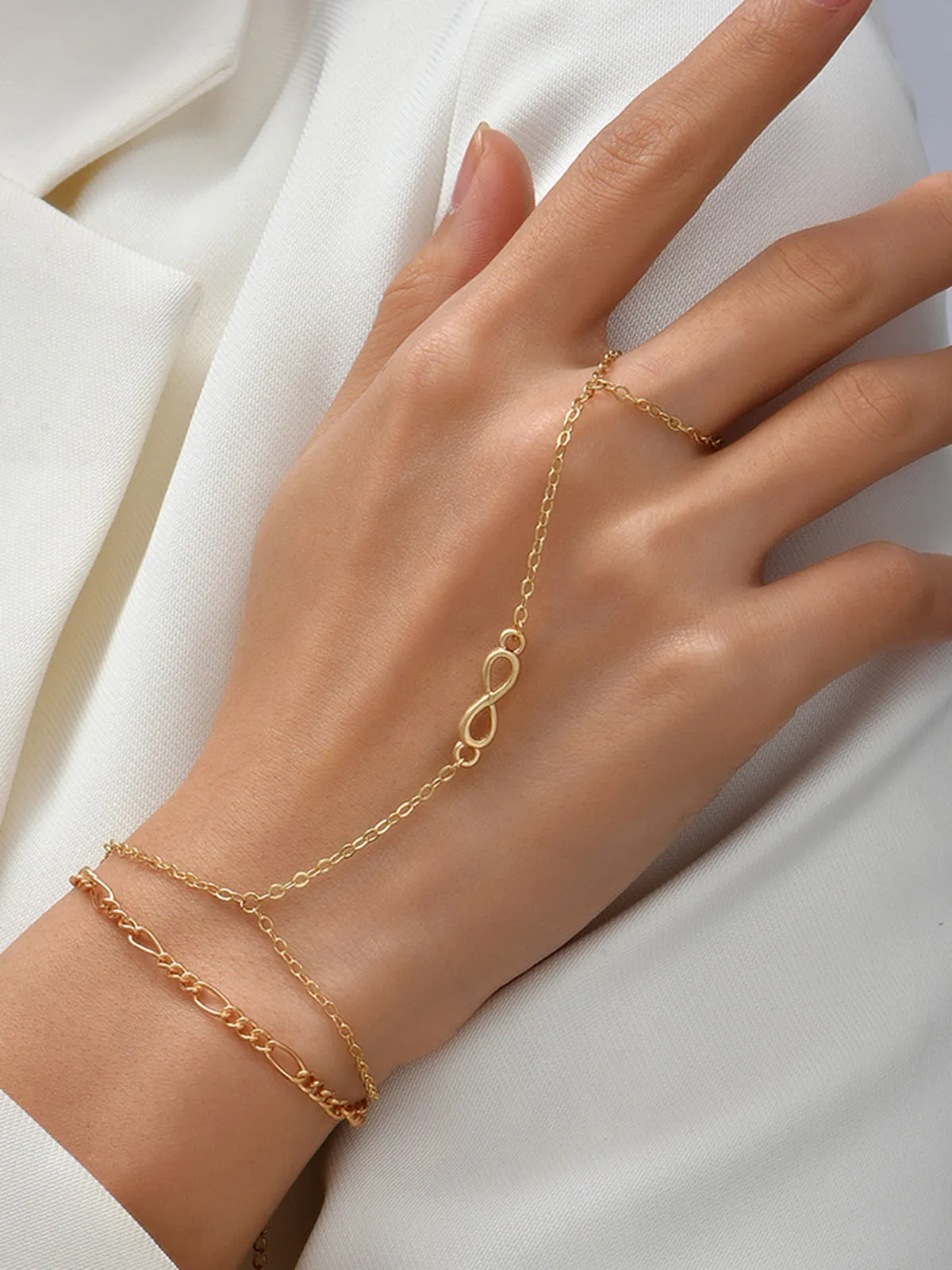 Golden Finger Ring Bracelet sold by COMMENSE product image thumbnail 2