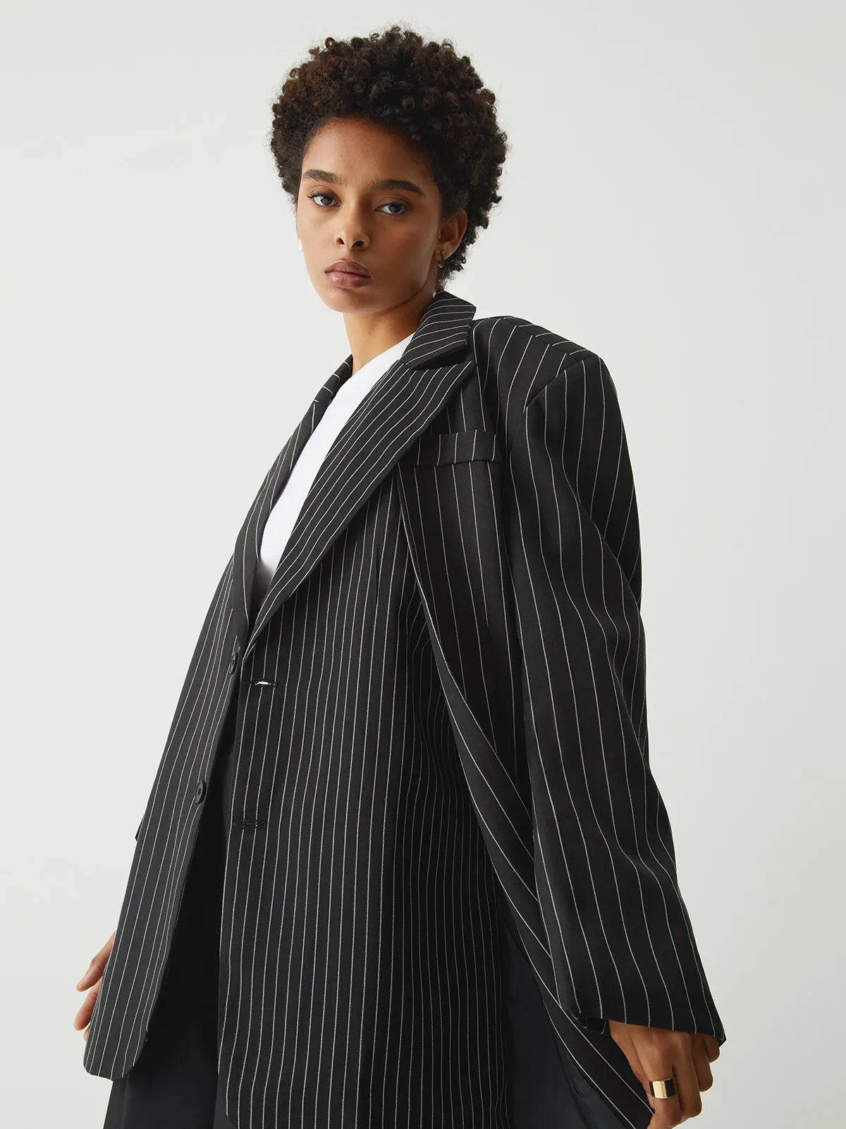 Essential Pinstripe Blazer sold by COMMENSE product image thumbnail 5