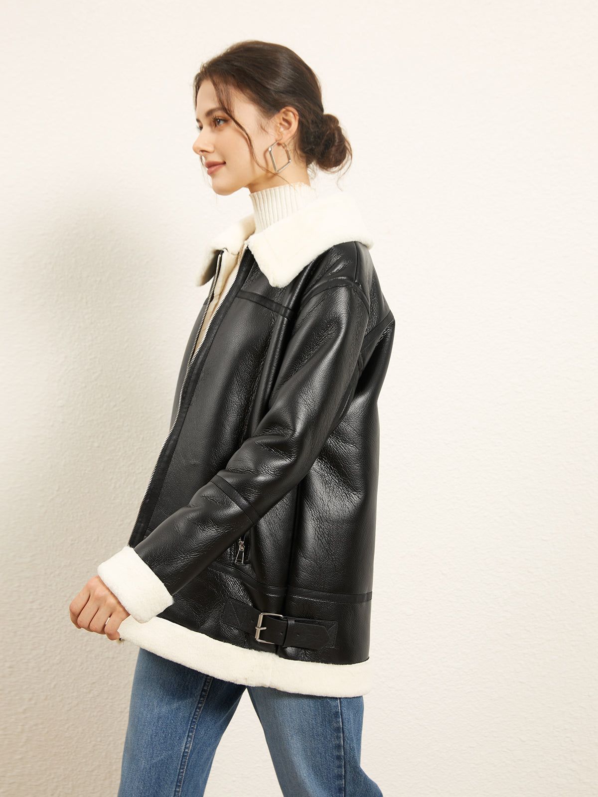 Wanderer Shearling Leather Jacket sold by COMMENSE
