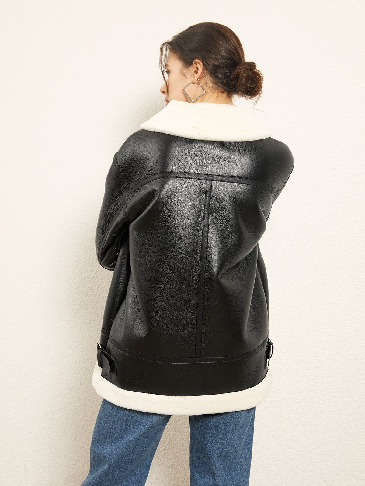 Wanderer Shearling Leather Jacket sold by COMMENSE product image thumbnail 5