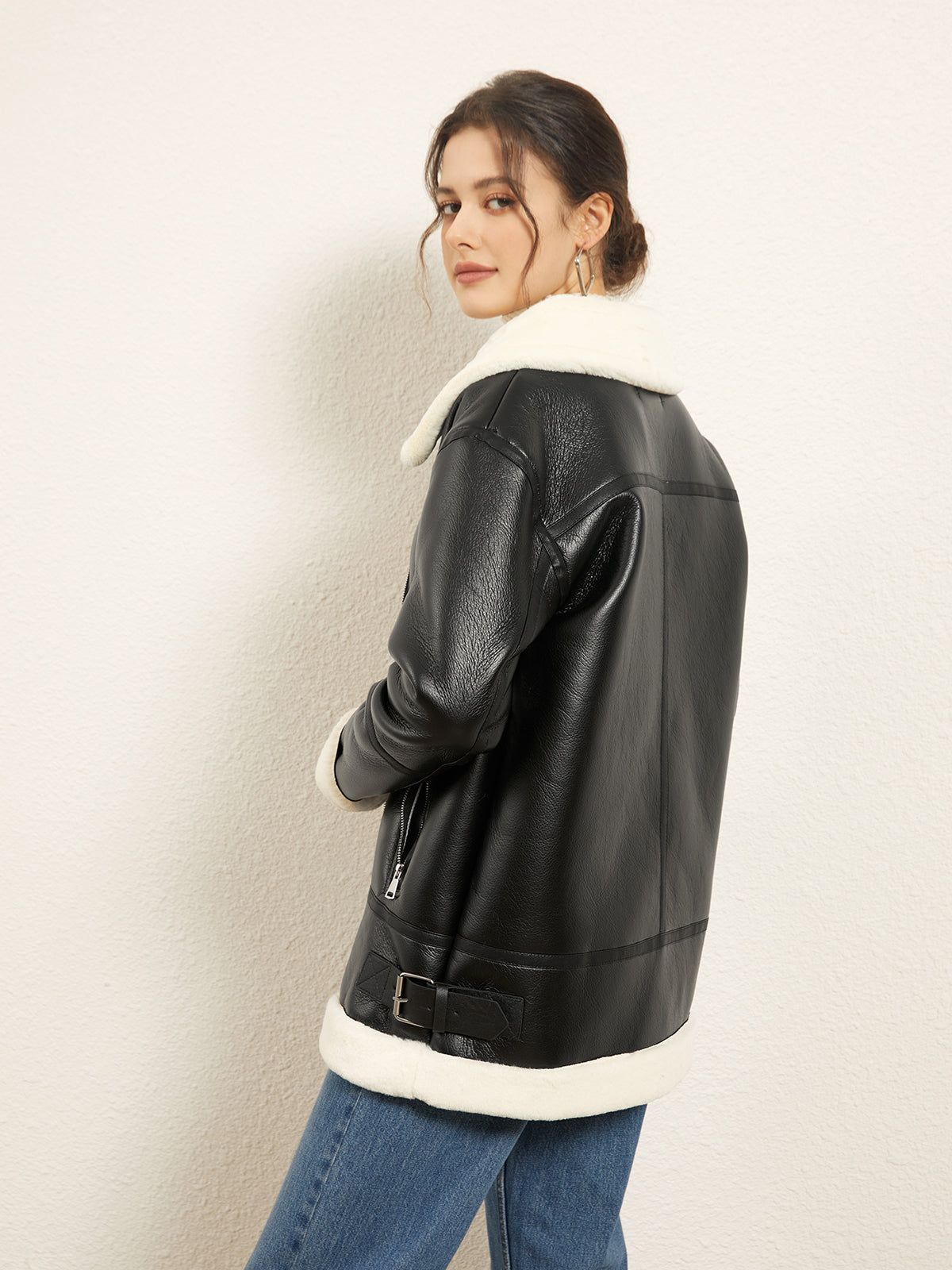 Wanderer Shearling Leather Jacket sold by COMMENSE product image thumbnail 6