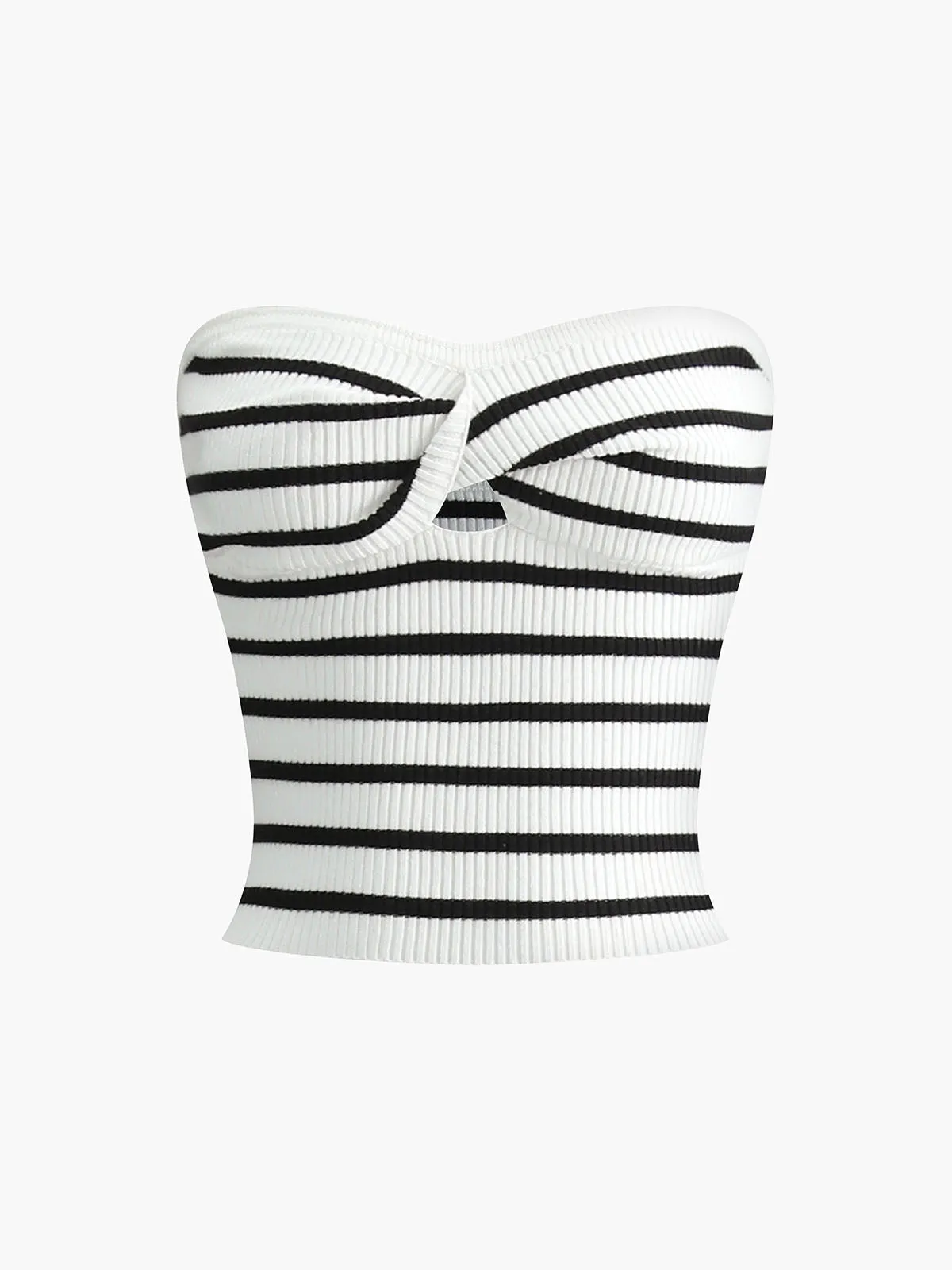 Striped Twist Detail Tube Top sold by COMMENSE product image thumbnail 3