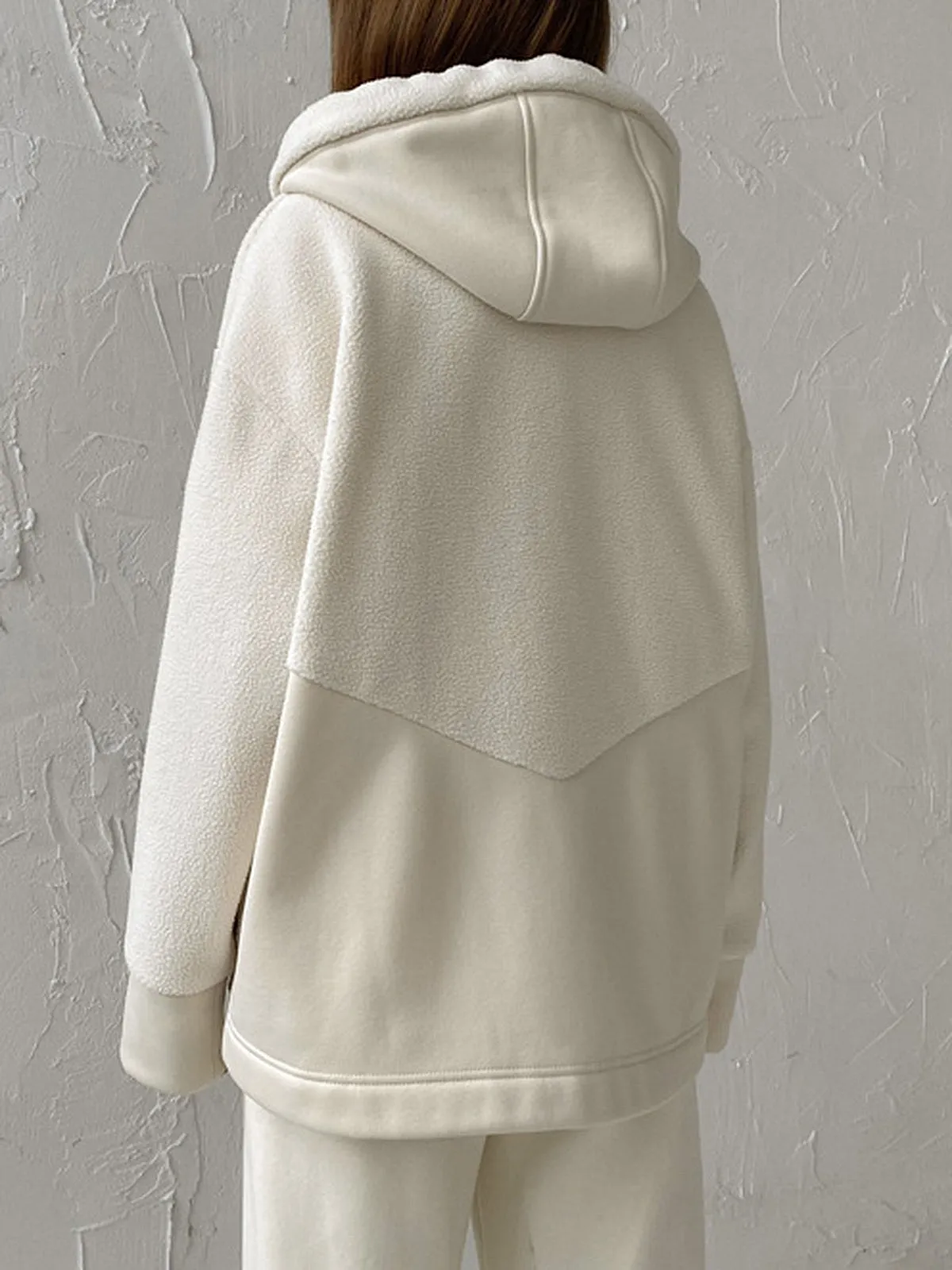 Minimalism Fleece Hooded Two Piece Pants Set sold by COMMENSE product image thumbnail 5