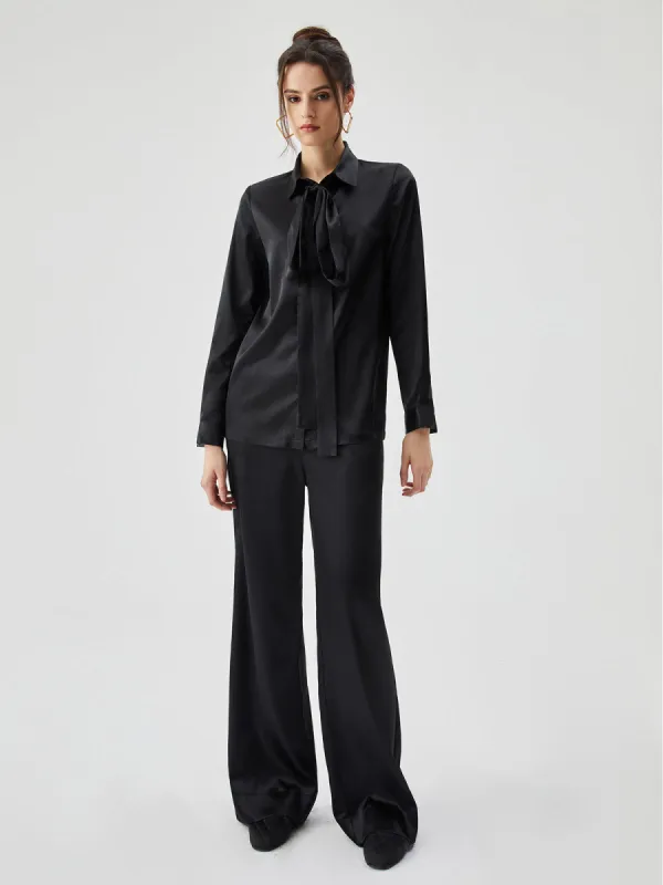 Casual Button Tied Collared Shirt Two Piece Pants Set sold by COMMENSE