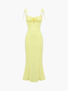 Sunny Days Mesh Tie Strap Midi Dress sold by COMMENSE