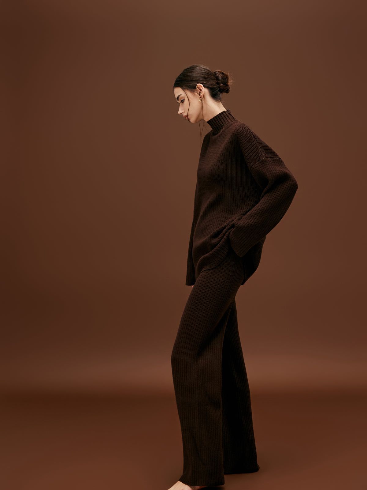 Minimalism Mock Neck Sweater Two Piece Pants Set sold by COMMENSE product image thumbnail 3