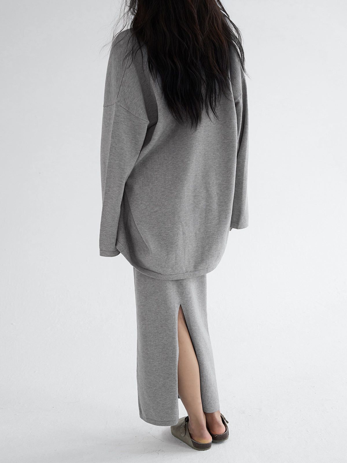 Split Hem Knit Maxi Skirt sold by COMMENSE product image thumbnail 4