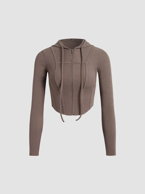 Zip Up Corset Hoodie sold by COMMENSE