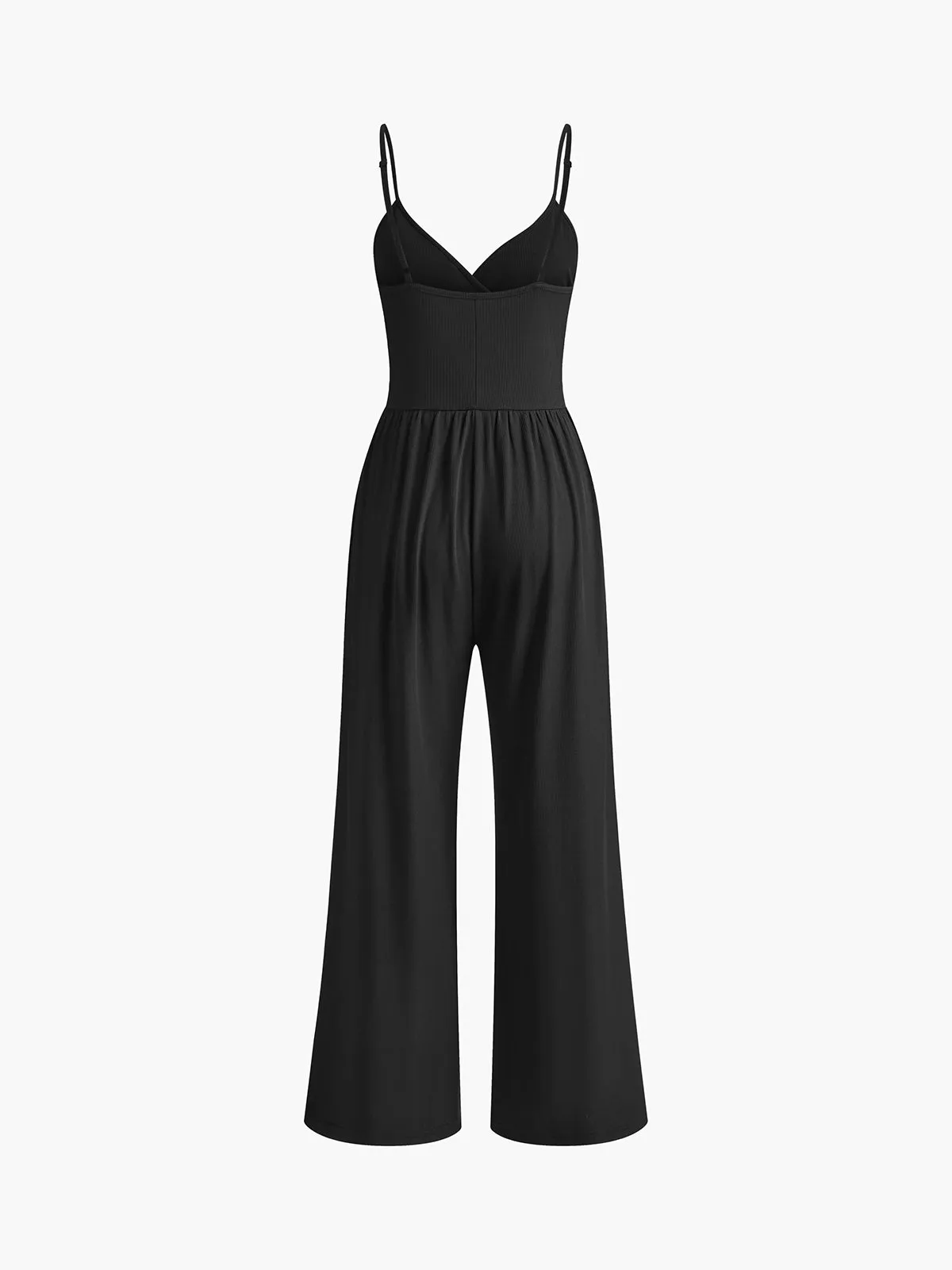 V-Neck Solid Jumpsuit sold by COMMENSE product image thumbnail 3