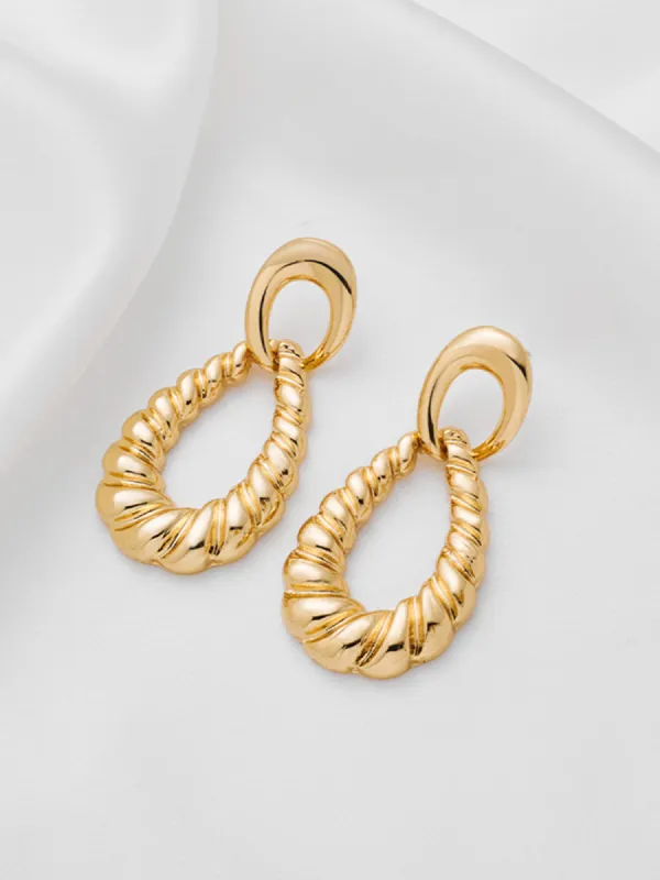 Twist Doorknocker Drop Earrings sold by COMMENSE