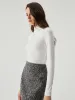 Criss Cross Neck Long Sleeve Slinky Top sold by COMMENSE
