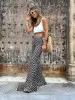 Geometrical Print Flare Pants sold by COMMENSE