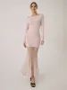 Lace Hem Mermaid Midi Sweater Dress sold by COMMENSE