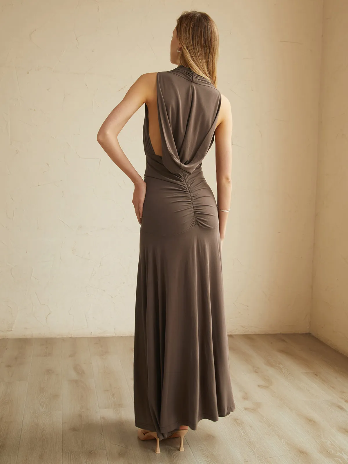 Maillard Halter Long Knit Dress sold by COMMENSE product image thumbnail 5