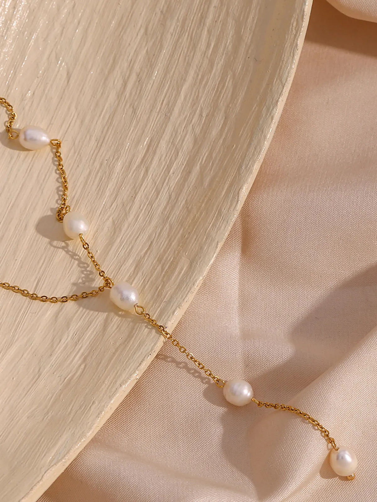 Y-Shape Pearl Pendant Necklace sold by COMMENSE product image thumbnail 3