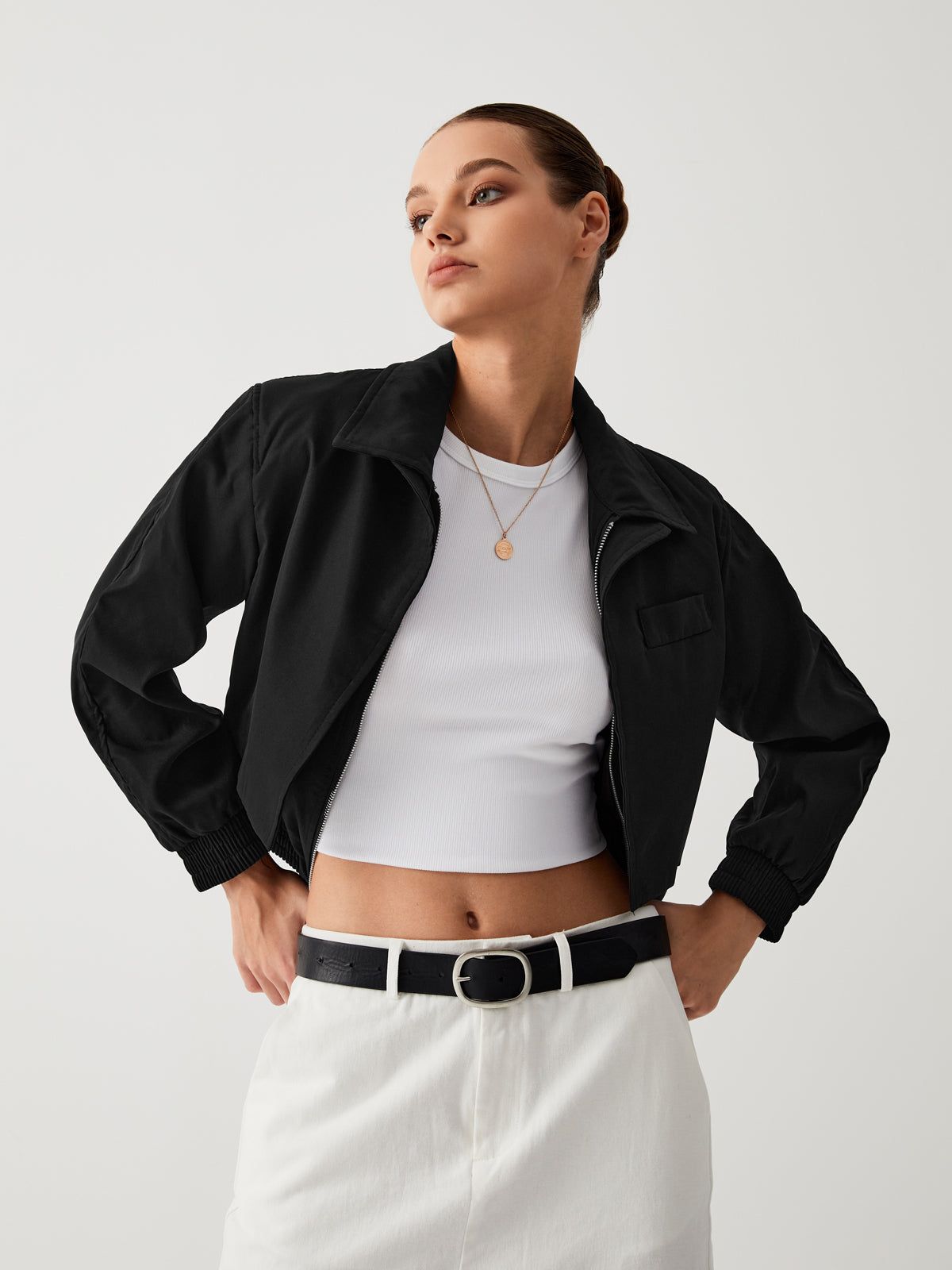 Step Back Bomber Jacket sold by COMMENSE product image thumbnail 2