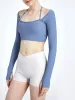 Halter Square Neck Cropped Ribbed Shirt sold by COMMENSE