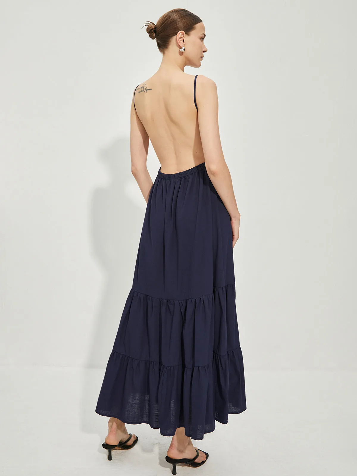 Cotton Backless Cami Dress sold by COMMENSE