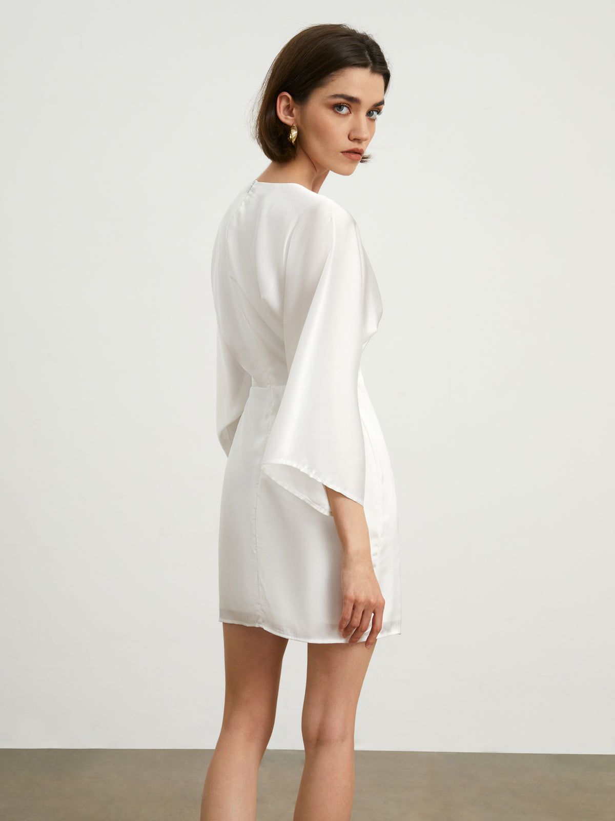 Minimalist Satin Cutout Short Dress sold by COMMENSE product image thumbnail 3