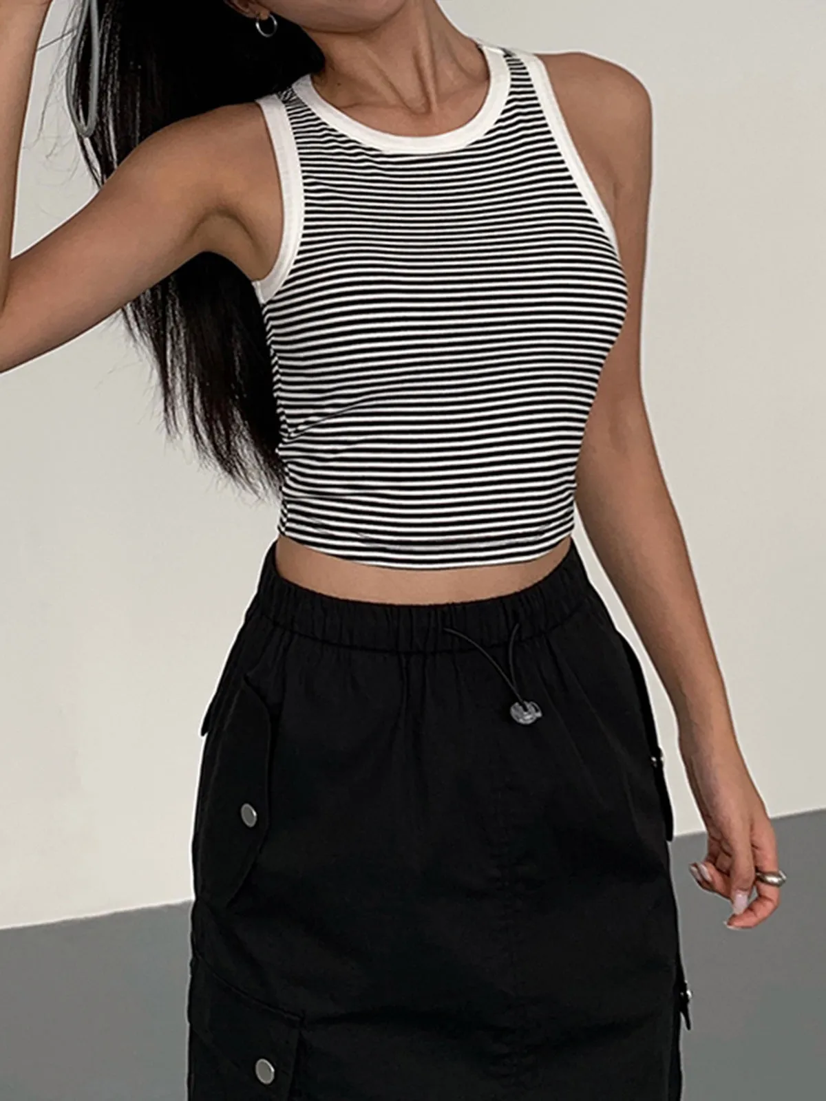 Striped Crew Neck Tank Top sold by COMMENSE product image thumbnail 5